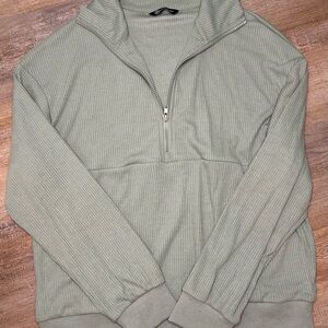 Pretty Garden Sage Green Quarter-Zip/Jogger Matching SET